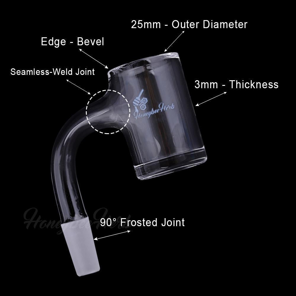 25mm Beveled Quartz Banger 90° - Full Weld | Honeybee Herb