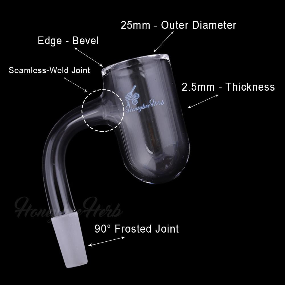 25mm Full Weld Deep Bowl Quartz Banger 90° - Honeybee Herb