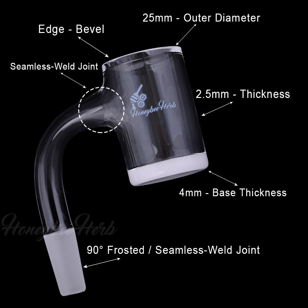 Honeybee Herb 25mm Opaque Banger 90° - Full Weld Quartz