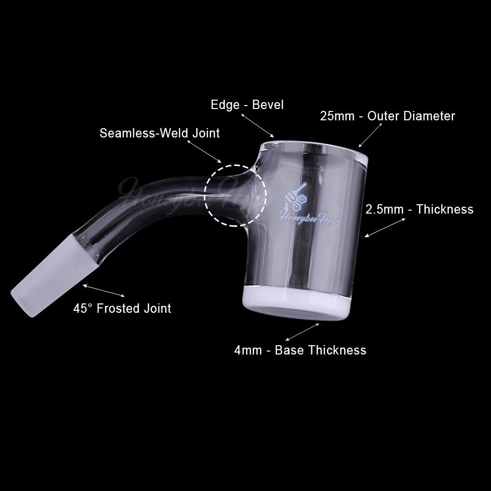 45° Full Weld Quartz Banger - Honey & Milk Bevel 25mm | BL