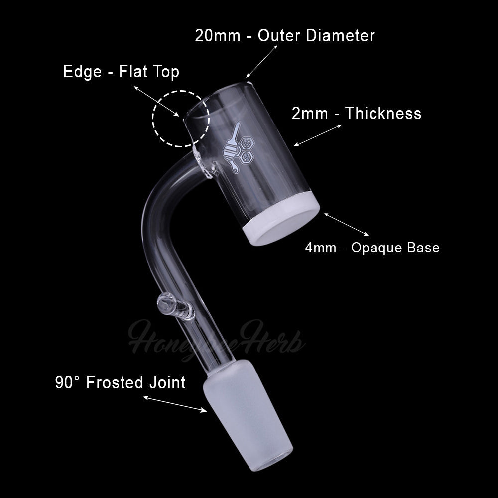 20mm Enail Quartz Banger 90° - Frosted Joint Flat Top | HB