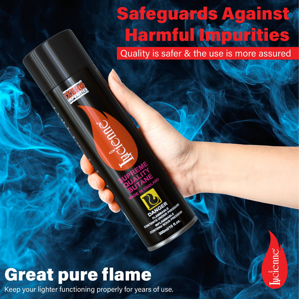 Refined butane fuel can, detail view – Online Smoke and Vape
