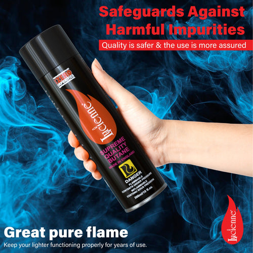 Refined butane fuel can, detail view – Online Smoke and Vape