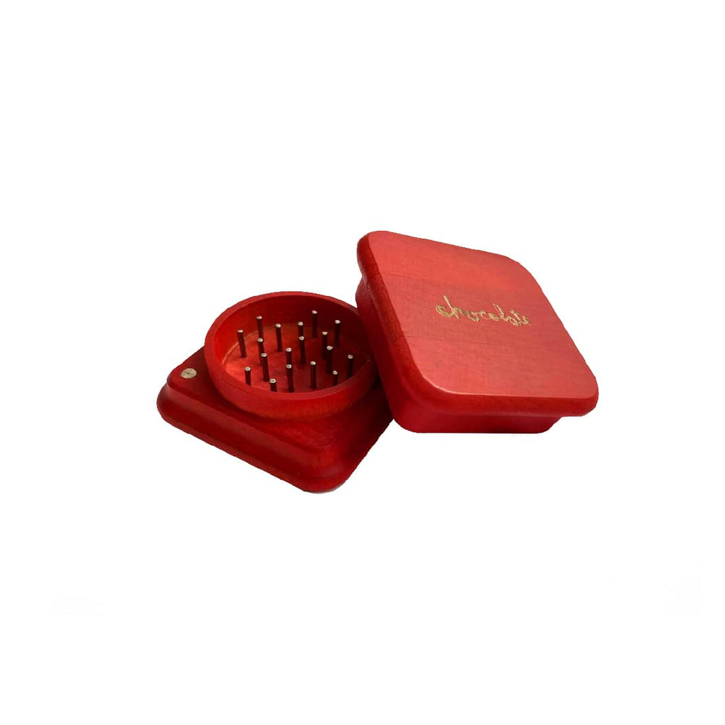 Chocolate x RYOT red maple grinder, top view – Online Smoke and Vape