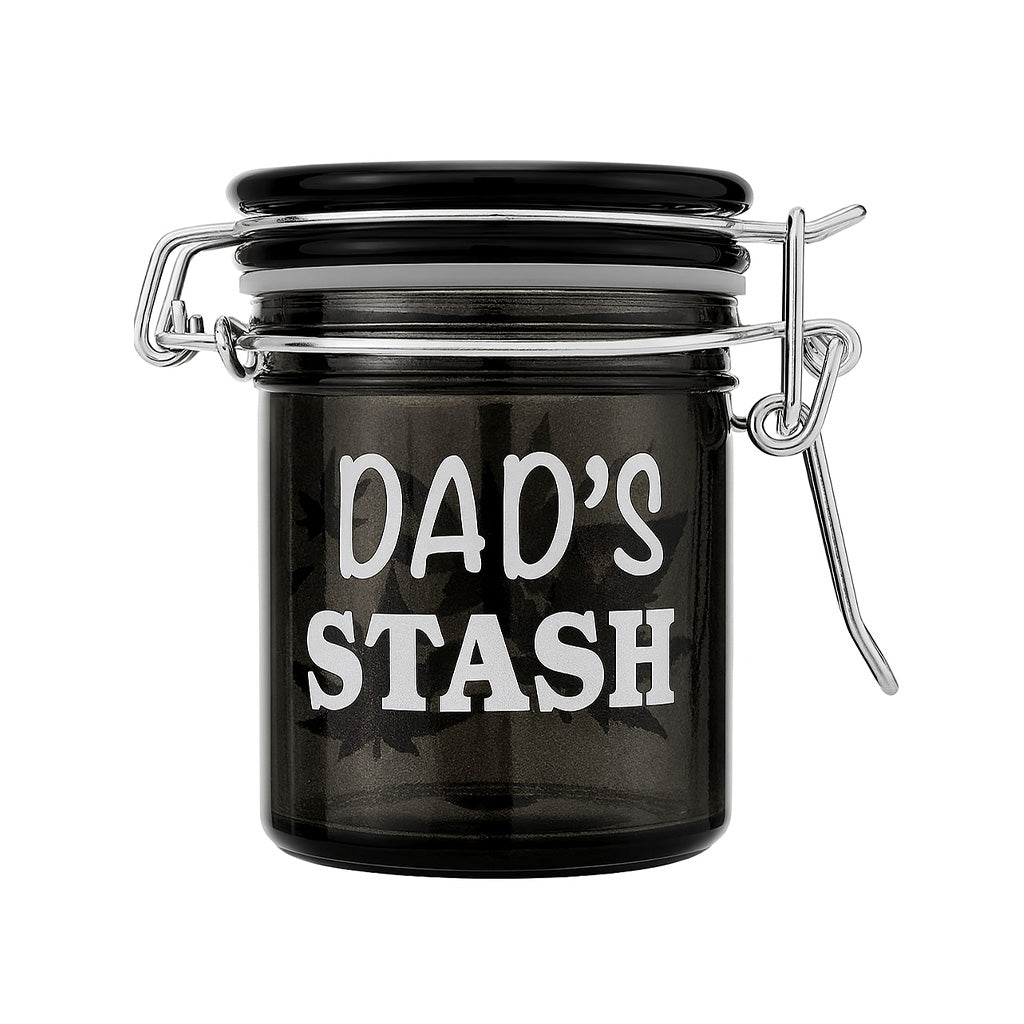 Grey airtight glass Dad's Stash storage jar, 2.5 inch – Online Smoke and Vape