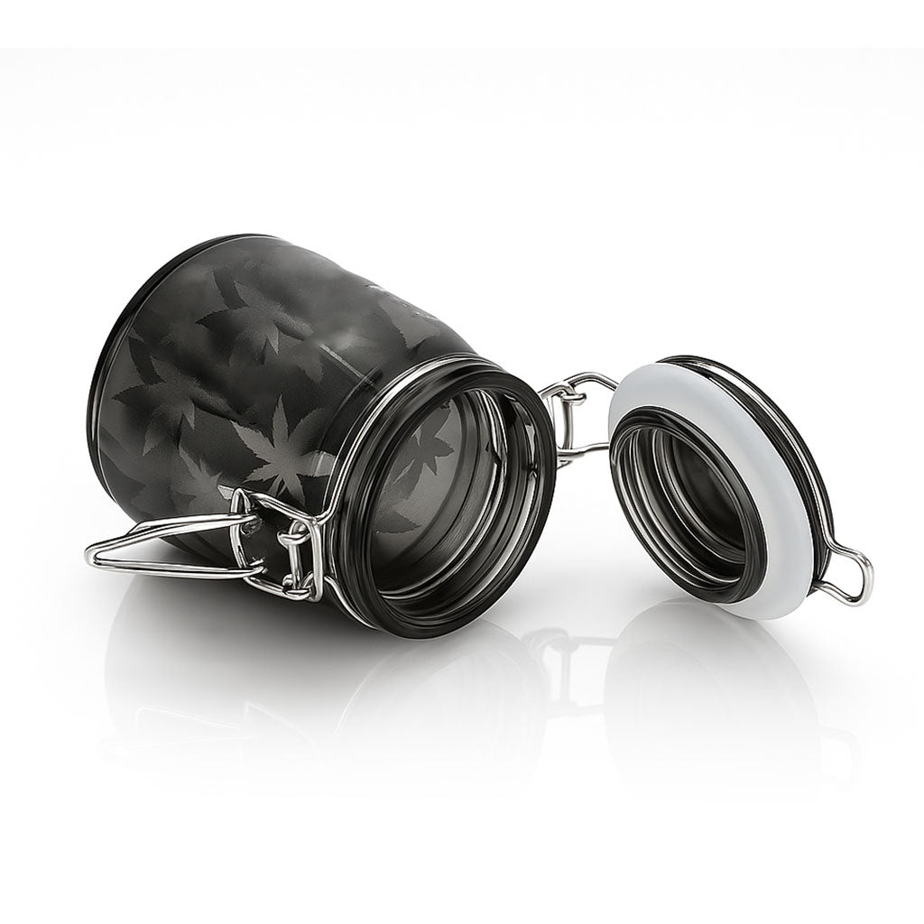 Dad's Stash glass storage jar, lying open – Online Smoke and Vape