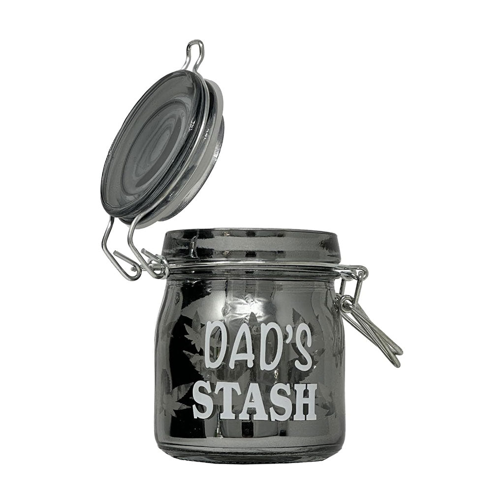 Dad's Stash glass storage jar, open lid – Online Smoke and Vape