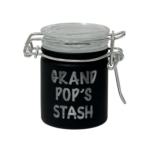Frosted black airtight glass Grandpop's Stash jar, 2.5 inch – Online Smoke and Vape