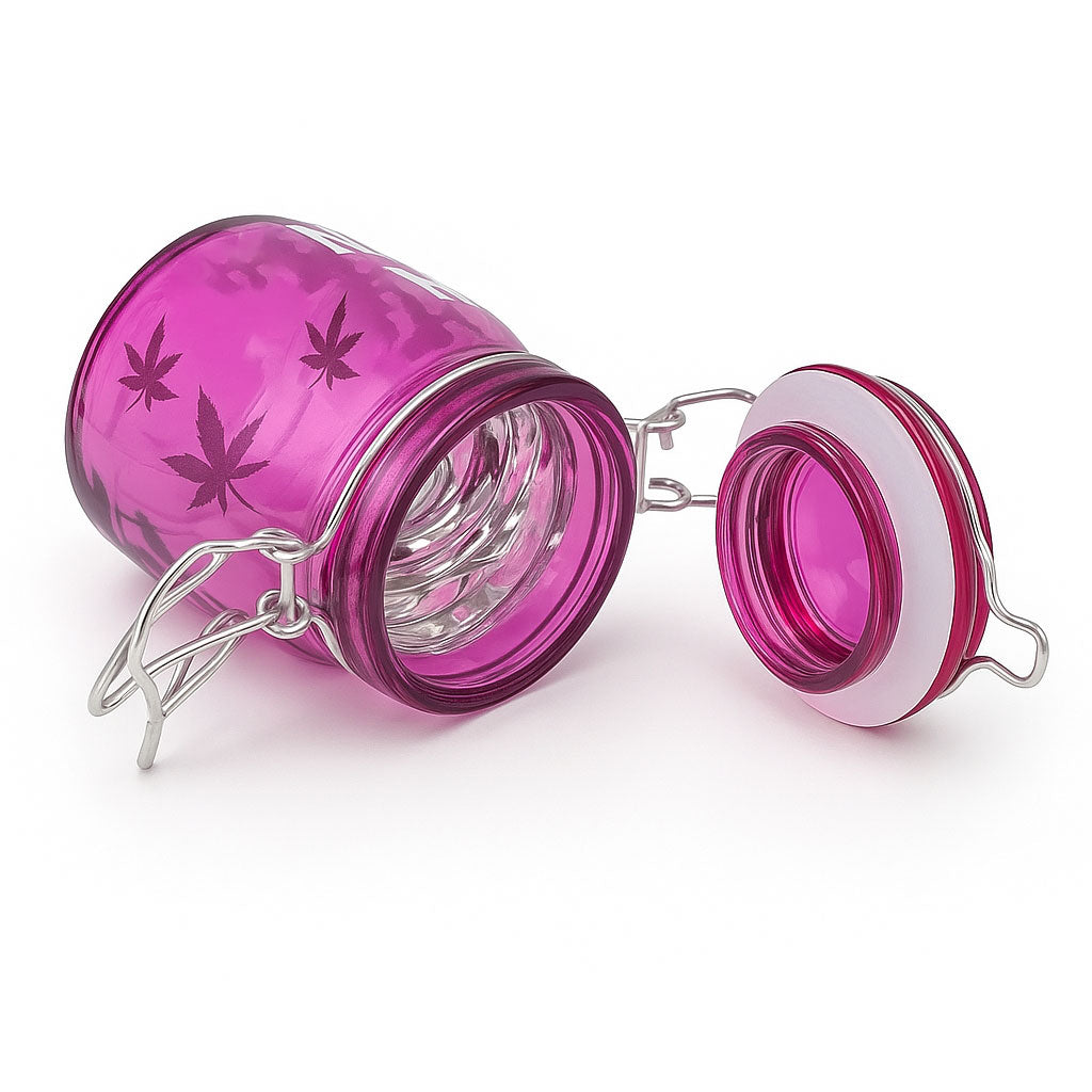 Mom's Stash glass storage jar, side view – Online Smoke and Vape