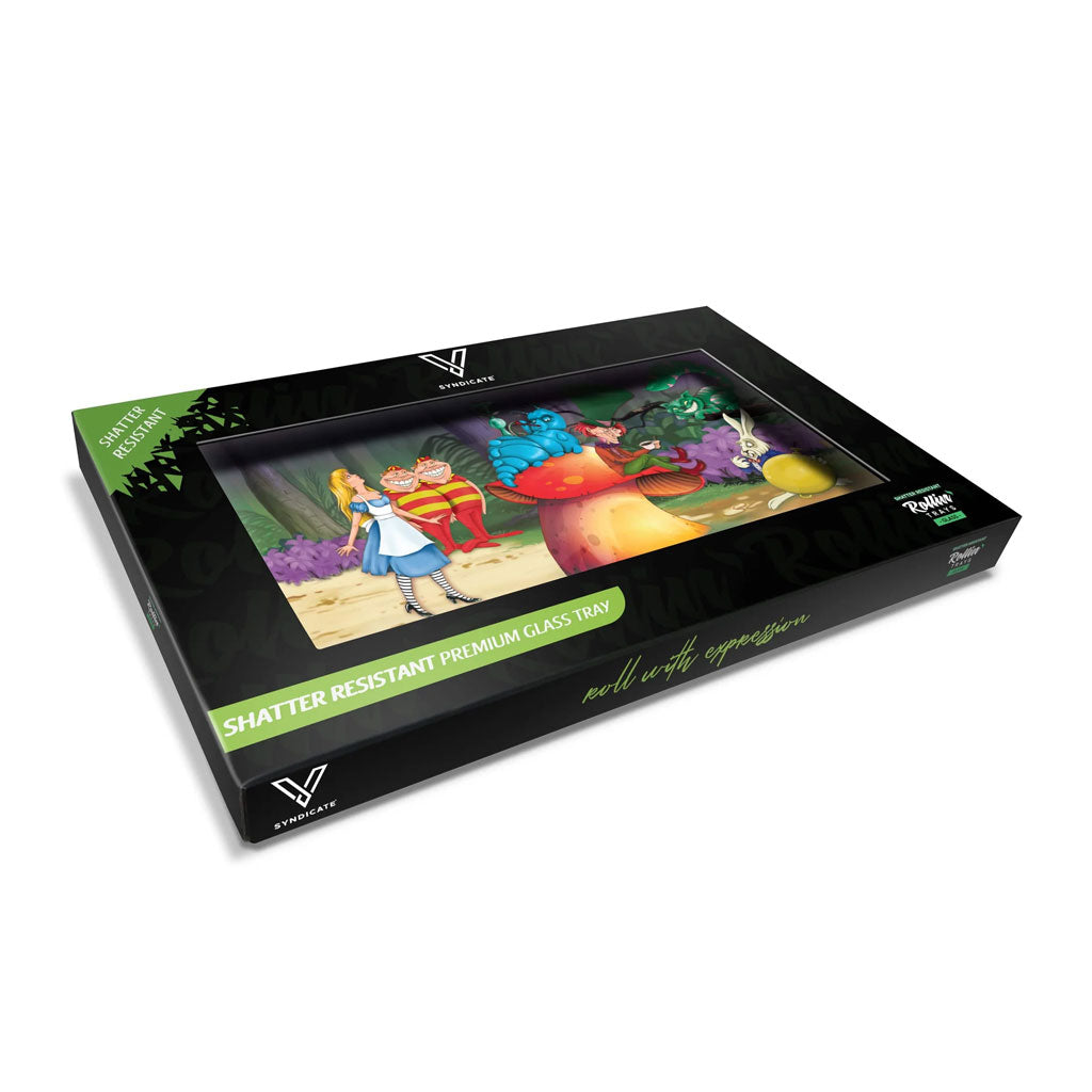 Alice mushroom glass rolling tray in gift box – Online Smoke and Vape