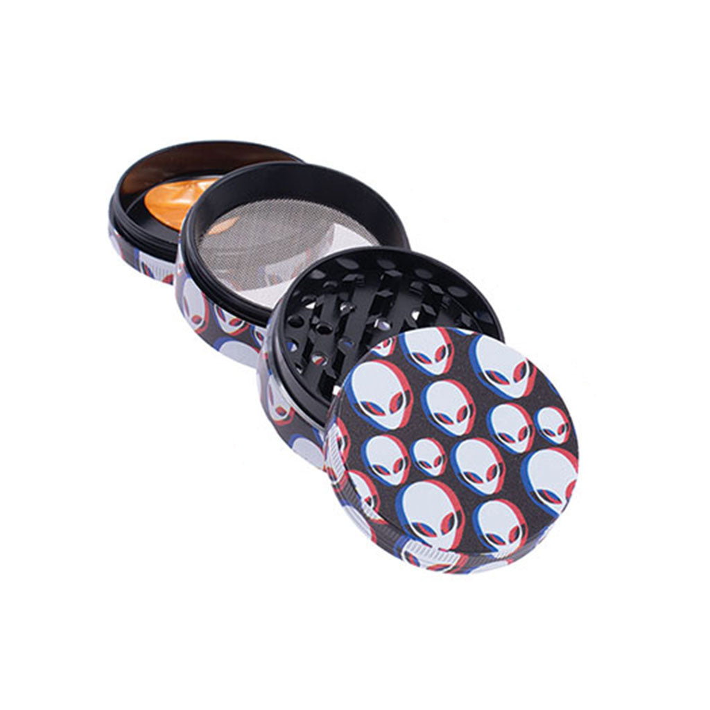 Alien USA Wacky grinder, 4 parts with scraper, 2 inch – Online Smoke and Vape