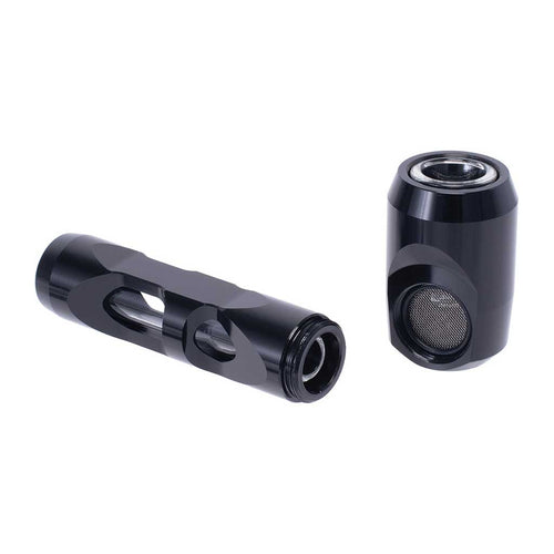 Black aluminum glass smoking pipe, side view – Online Smoke and Vape