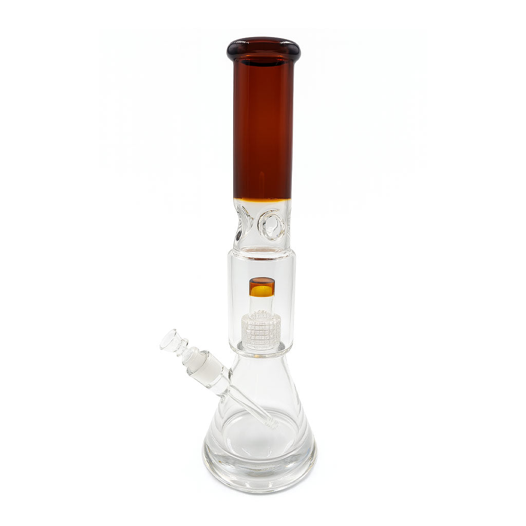 Amber Arctic Cyclone beaker bong with matrix perc and ice pinch – Online Smoke and Vape