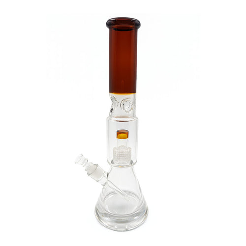 Amber Arctic Cyclone beaker bong with matrix perc and ice pinch – Online Smoke and Vape