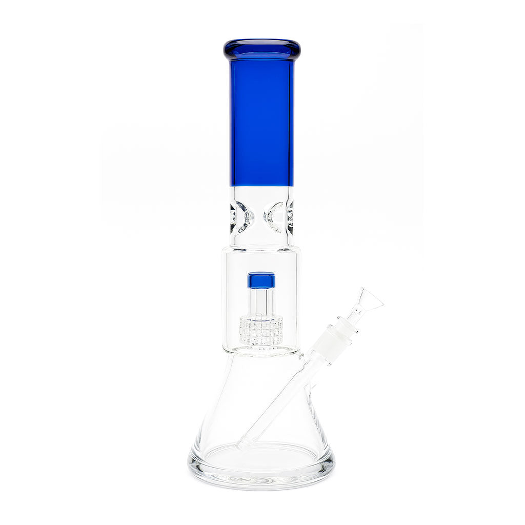 Blue Arctic Cyclone beaker bong with matrix perc and ice pinch – Online Smoke and Vape