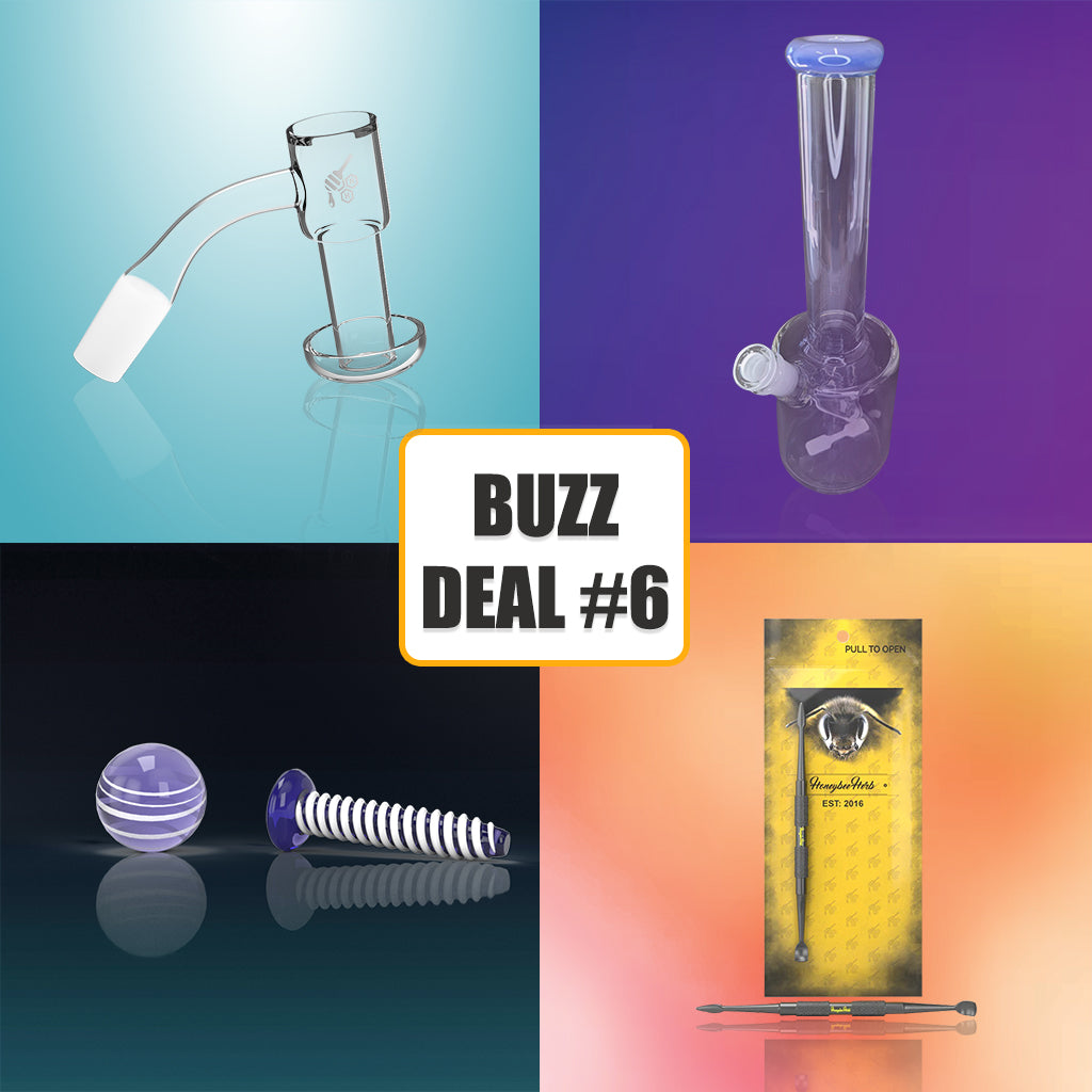 Honeybee Herb BuzzDeal bundle with beaker bong, banger and dabber – Online Smoke and Vape