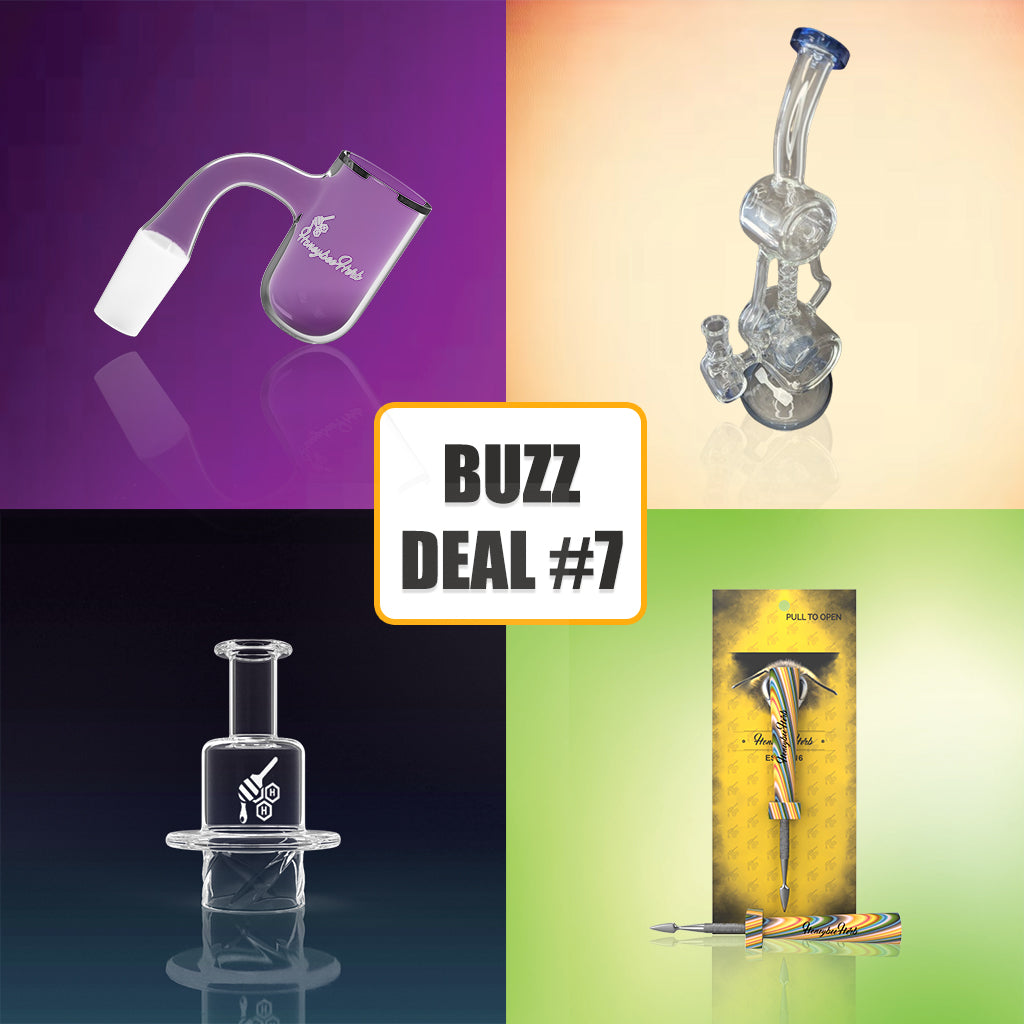 Honeybee Herb BuzzDeal bundle with recycler rig, banger and carb cap – Online Smoke and Vape