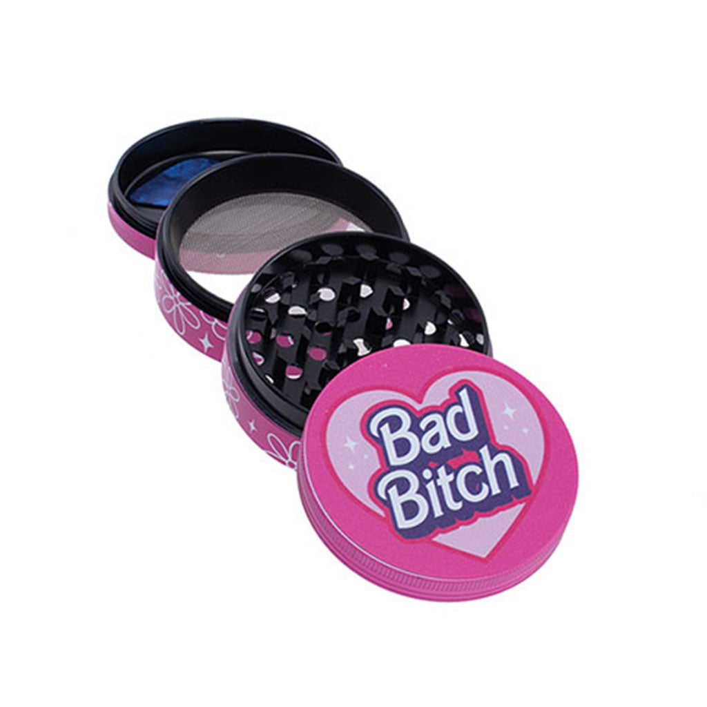 Bad Bitch Wacky herb grinder, 2.5 inch, four parts – Online Smoke and Vape