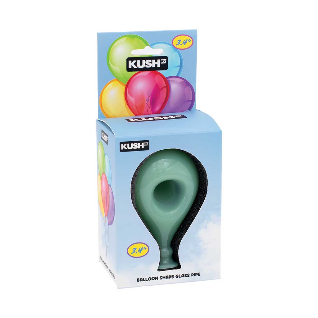 Green balloon dog glass hand pipe in retail box – Online Smoke and Vape
