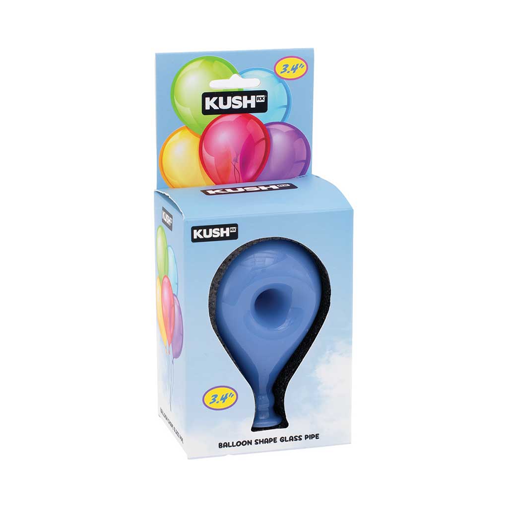 Jade blue balloon dog glass hand pipe in retail box – Online Smoke and Vape