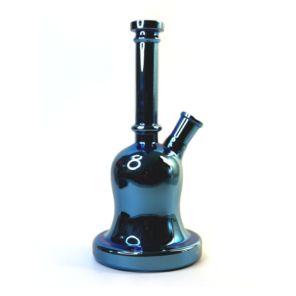 Bell-shaped metallic baby blue glass bong, 9in – Online Smoke and Vape