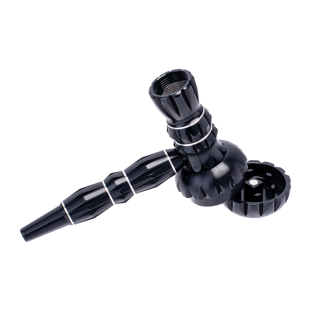 Black aluminum smoking pipe and grinder combo, apart – Online Smoke and Vape
