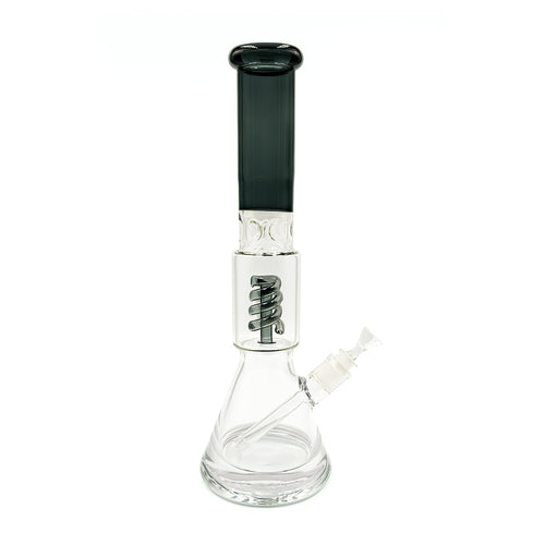 Black coil perc beaker bong with ice pinch, tall chamber – Online Smoke and Vape