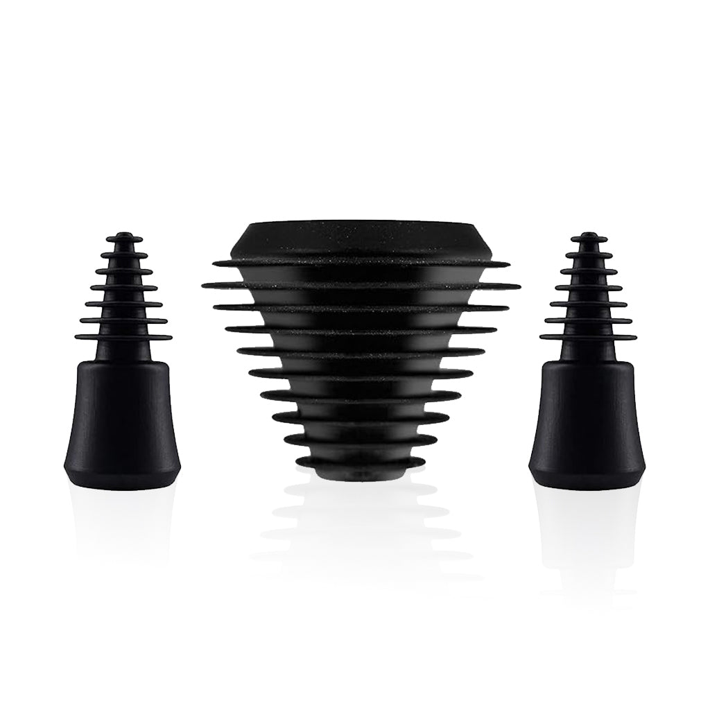 Black silicone bong & rig cleaning plugs, 3-piece set – Online Smoke and Vape