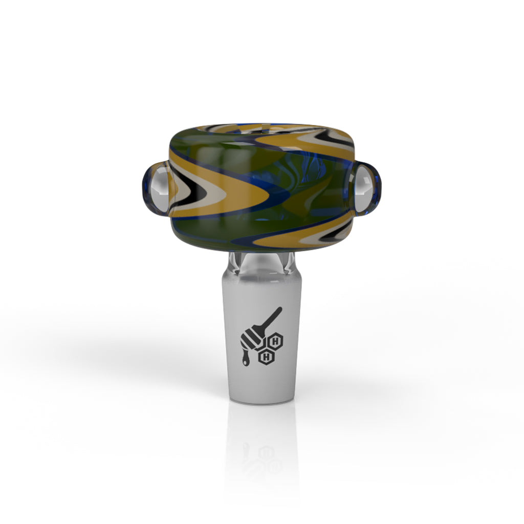 Black and yellow Basin zig zag flower bowl, 14mm male – Online Smoke and Vape