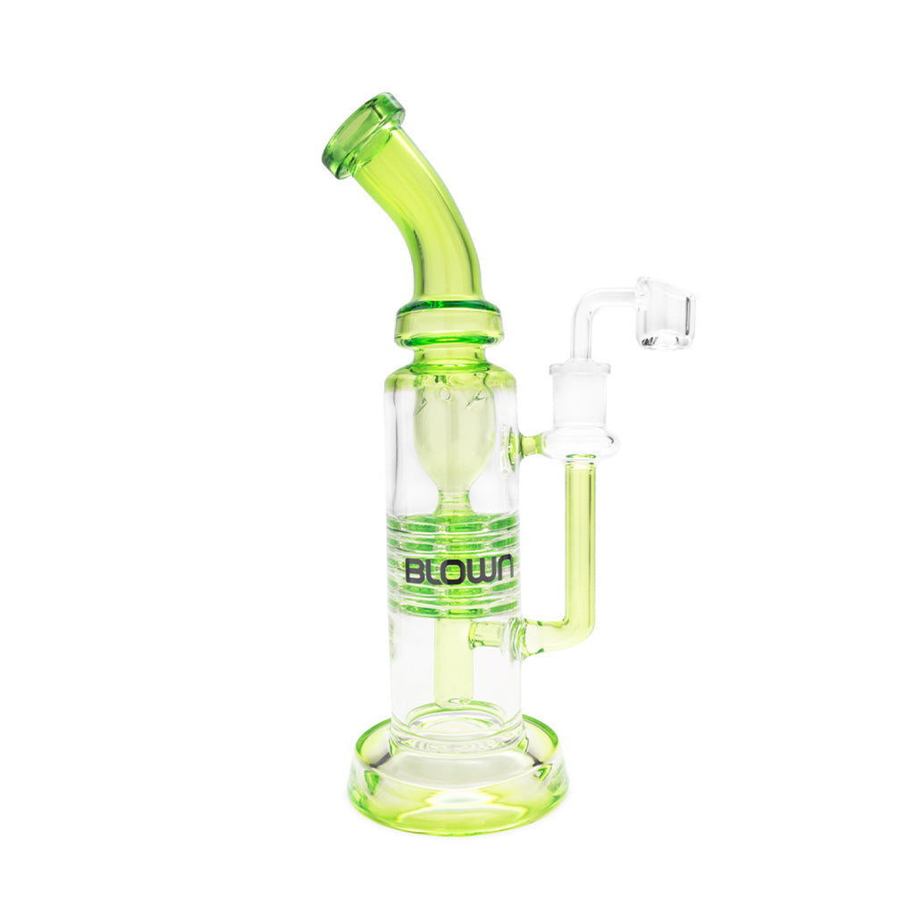 Green BLOWN Beta dab rig with plate percs – Online Smoke and Vape