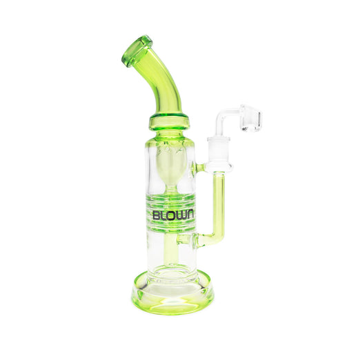 Green BLOWN Beta dab rig with plate percs – Online Smoke and Vape