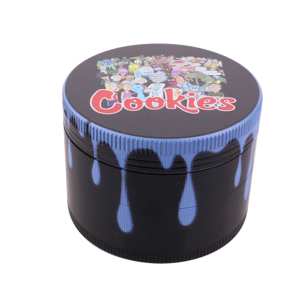 Blue color drip aluminum 4-piece herb grinder – Online Smoke and Vape