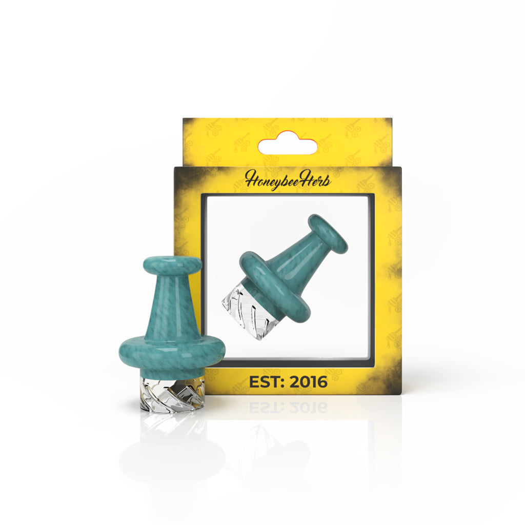 Blue glass classic UFO vortex carb cap, detail – Online Smoke and Vape
