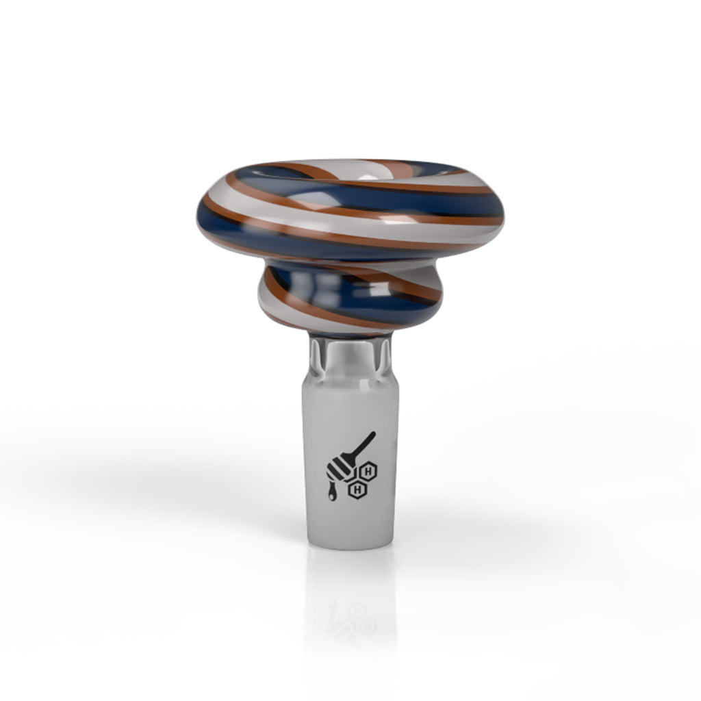 Blue-white candy-style glass bong bowl, 14mm – Online Smoke and Vape