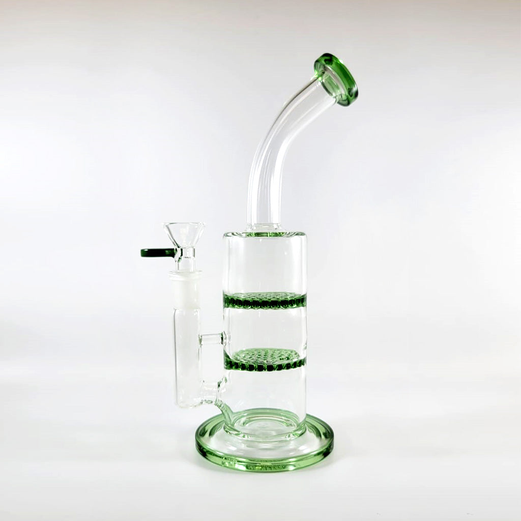 Dual Honeycomb Dab Rig - 14mm Female | Green Flower