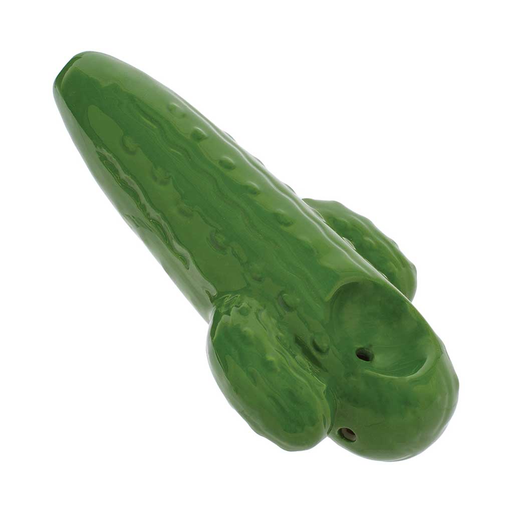 Green cactus ceramic hand pipe, bowl and carb view – Online Smoke and Vape
