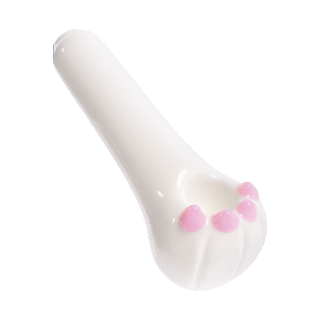 White cat paw glass hand pipe, claw design – Online Smoke and Vape