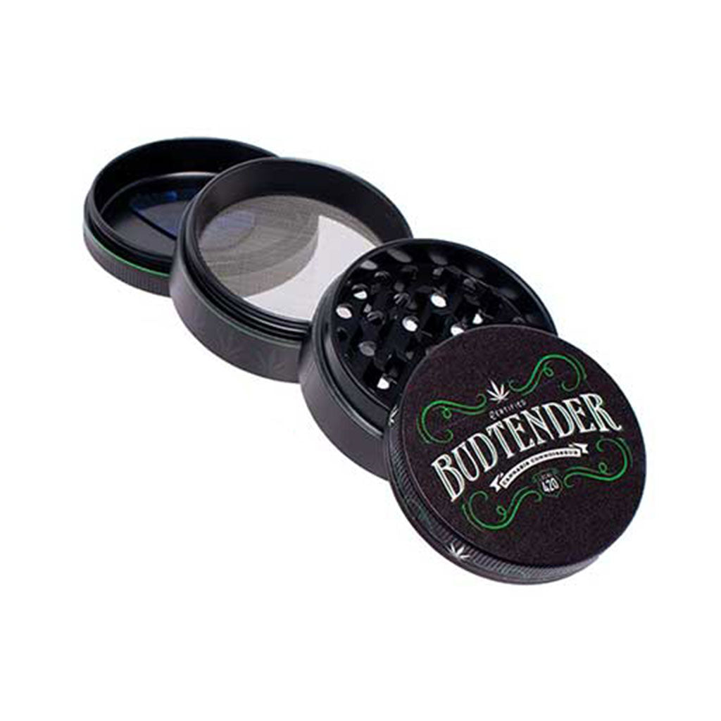 Certified Budtender 2-inch 4-piece grinder with scraper – Online Smoke and Vape