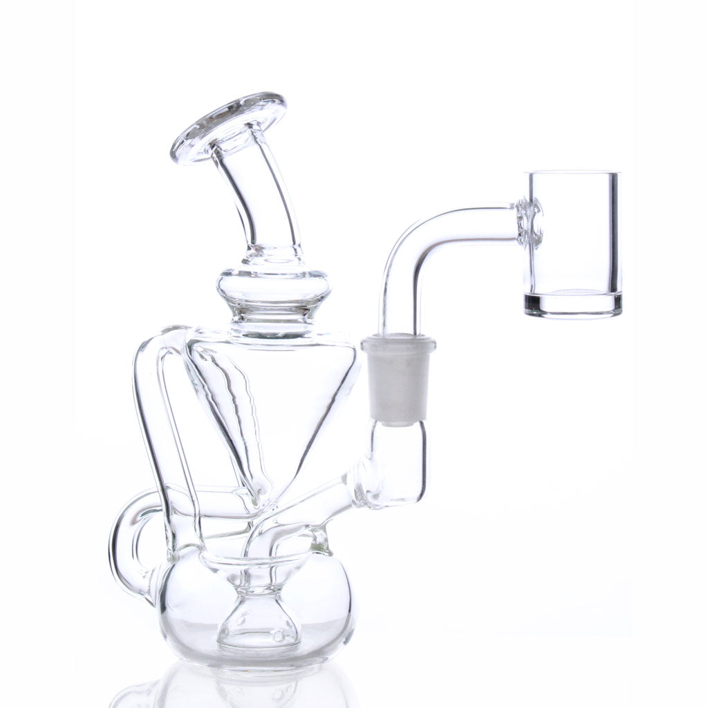 Clear glass 4.5-inch traditional recycler mini dab rig, 10mm female – Online Smoke and Vape