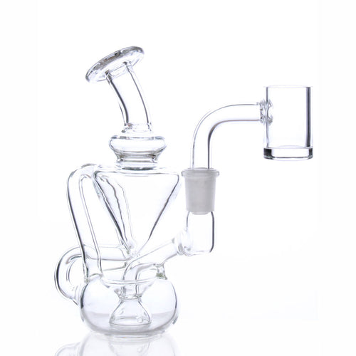 Clear glass 4.5-inch traditional recycler mini dab rig, 10mm female – Online Smoke and Vape