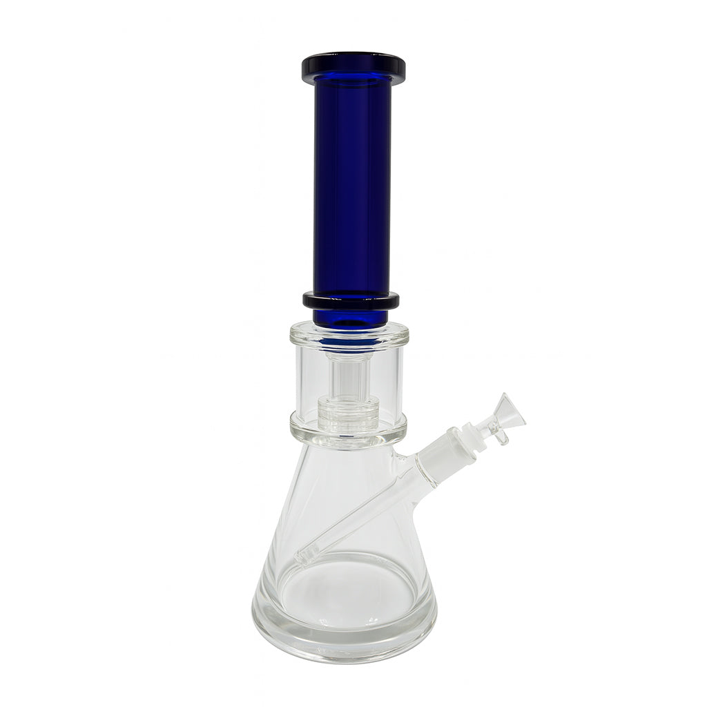 Cobalt blue beaker bong with reinforced perc and thick mouthpiece – Online Smoke and Vape