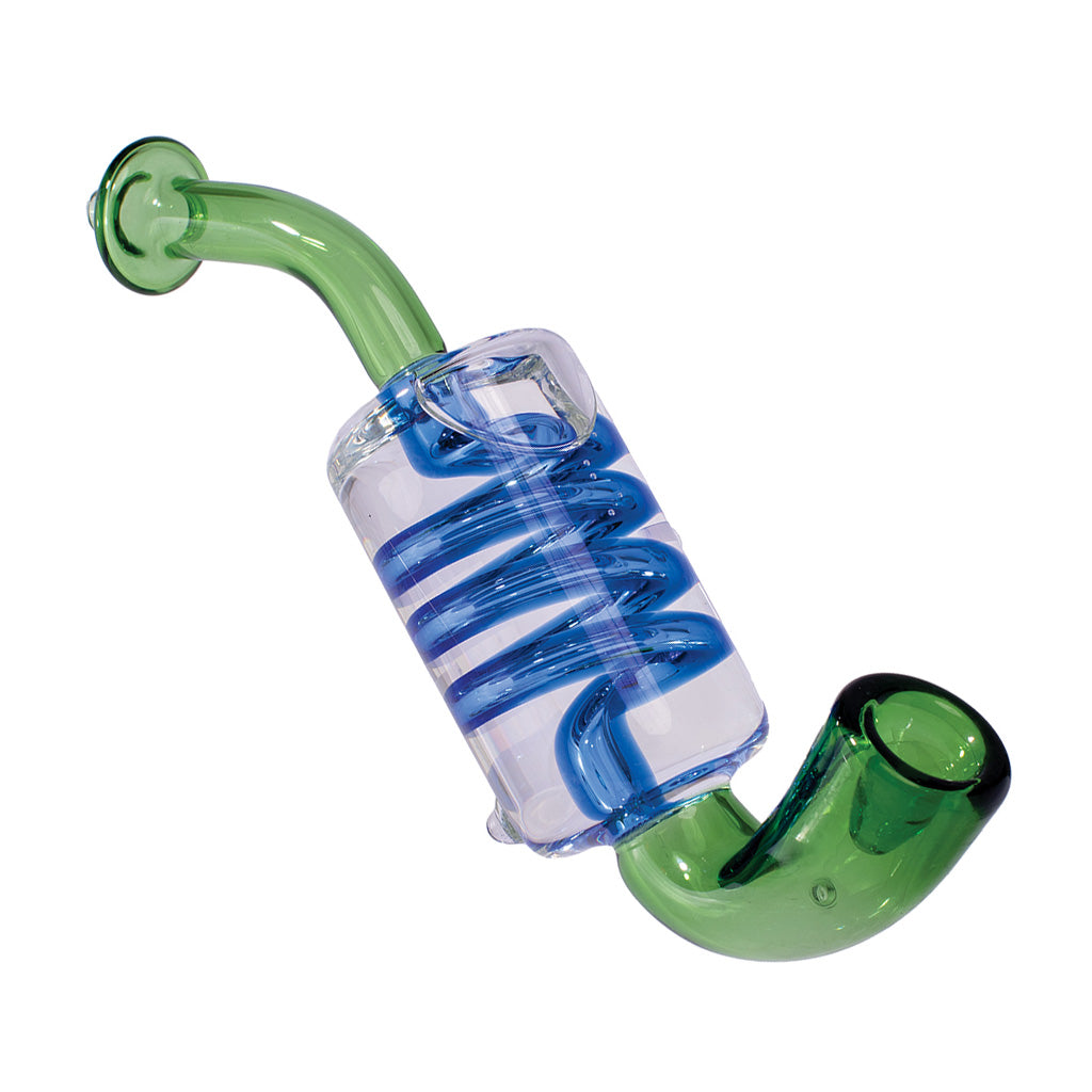 Green coil glycerin sherlock hand pipe – Online Smoke and Vape