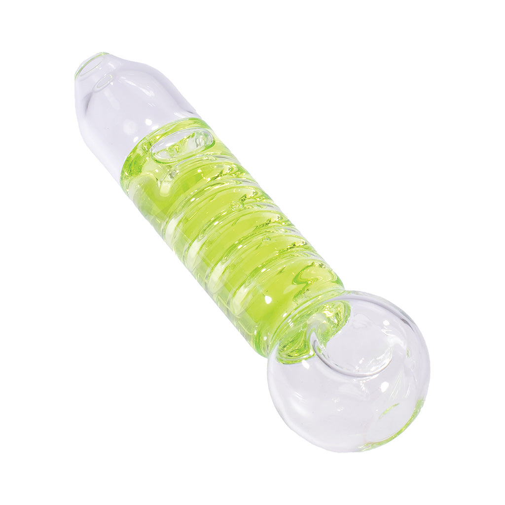 Green coil glycerin freezable glass hand pipe – Online Smoke and Vape