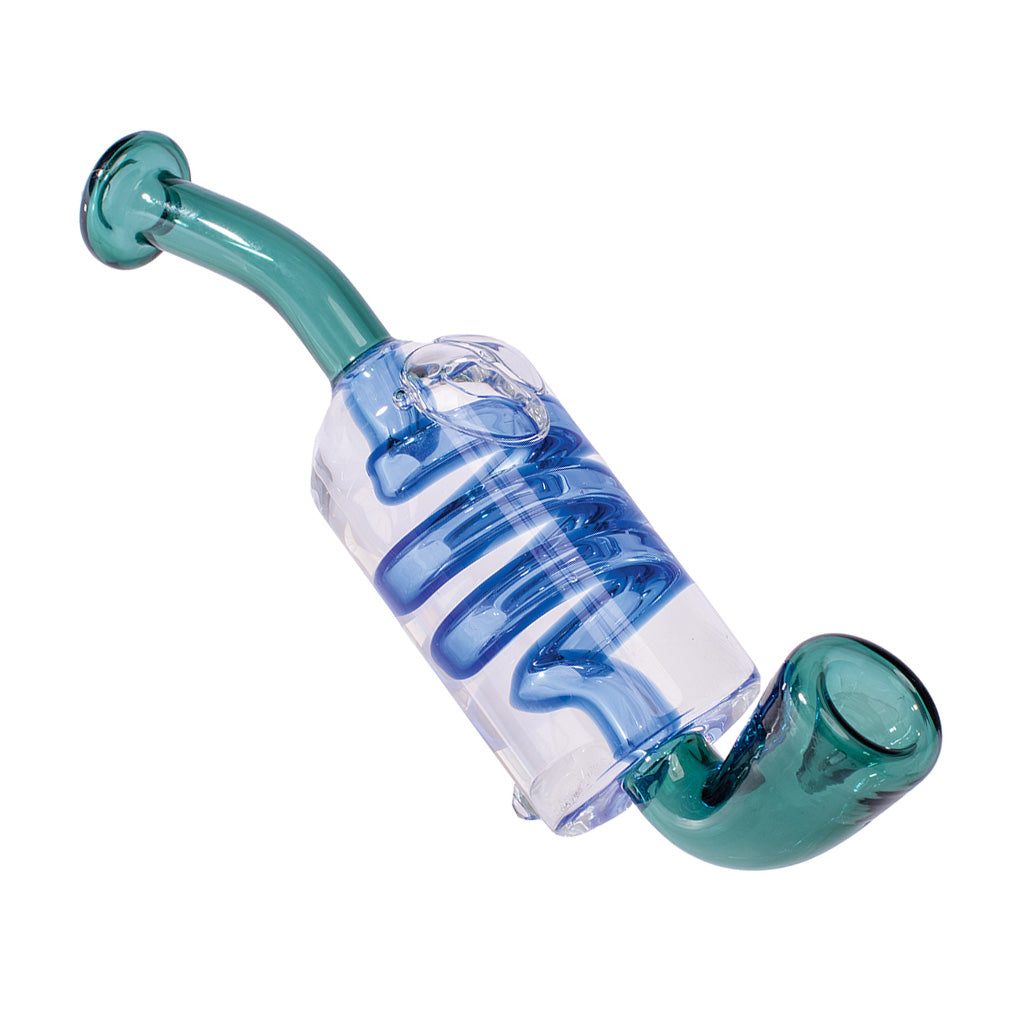 Lake green coil glycerin sherlock hand pipe – Online Smoke and Vape