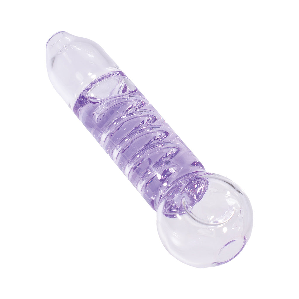 Purple coil glycerin freezable glass hand pipe – Online Smoke and Vape