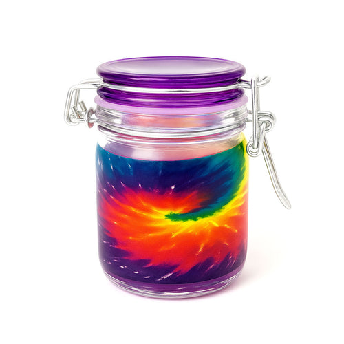 Tie-dye airtight glass storage container with locking lid, 5 oz – Online Smoke and Vape
