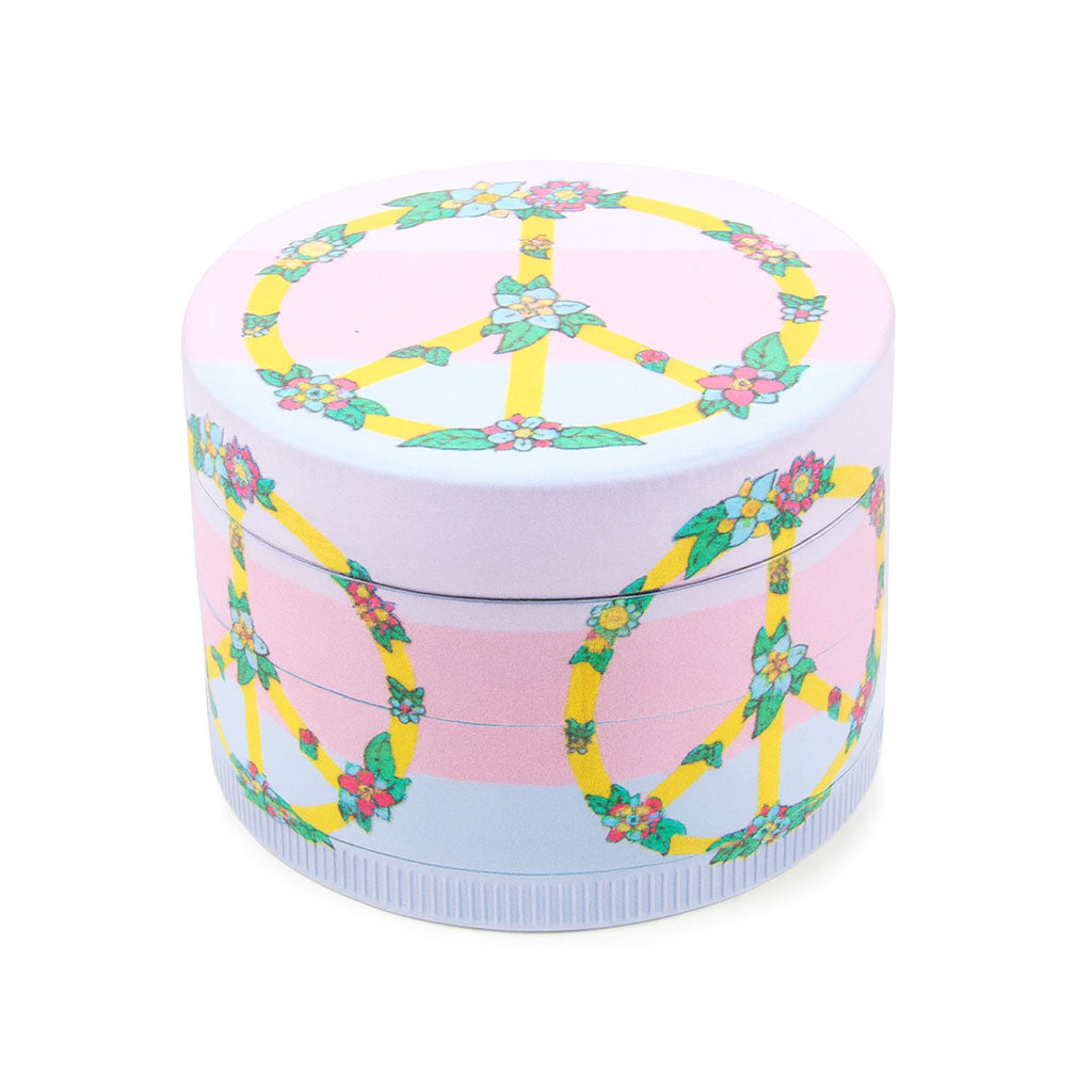 Floral Peace psychedelic peace symbol 4-piece grinder – Online Smoke and Vape