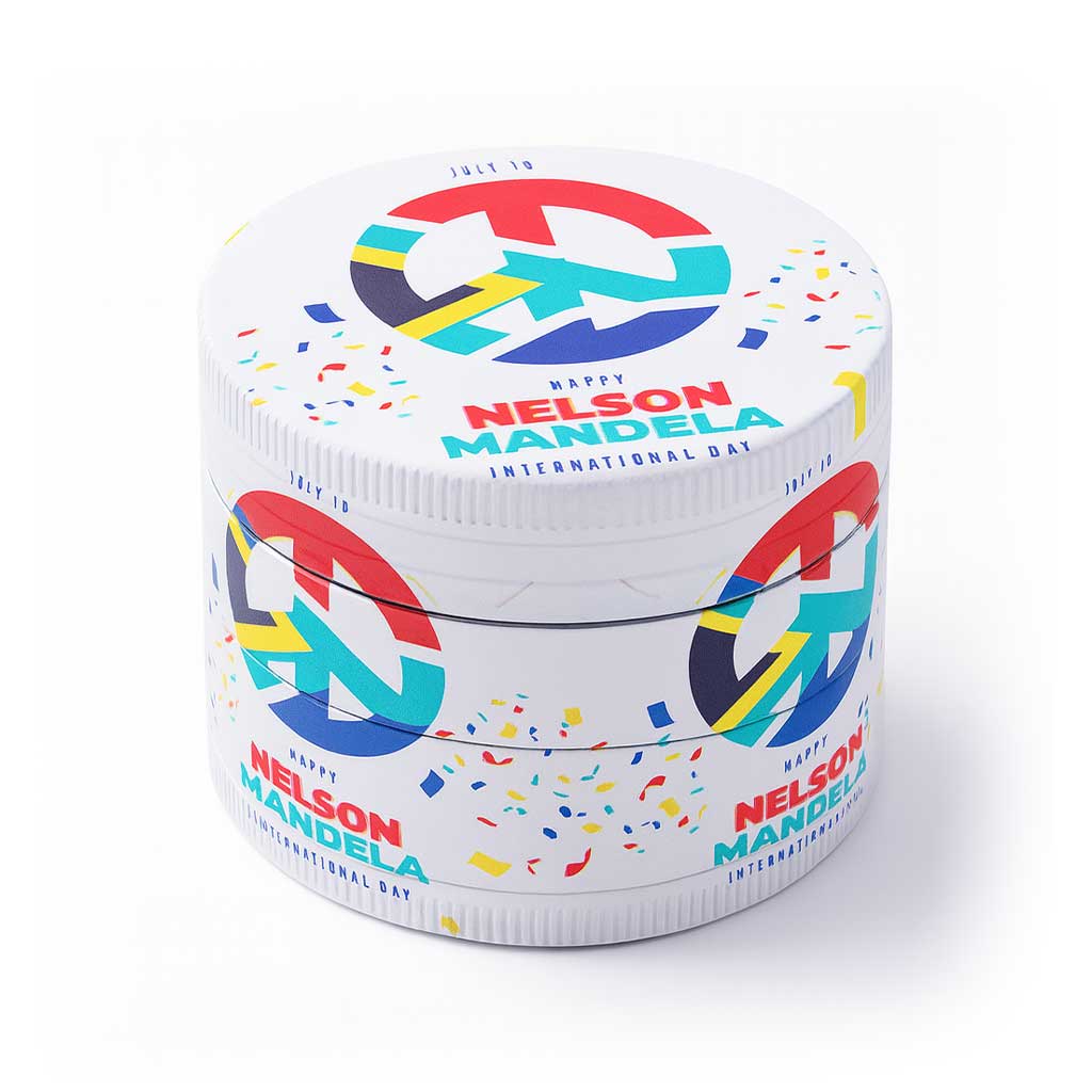 Mandela Peace psychedelic peace symbol 4-piece grinder – Online Smoke and Vape