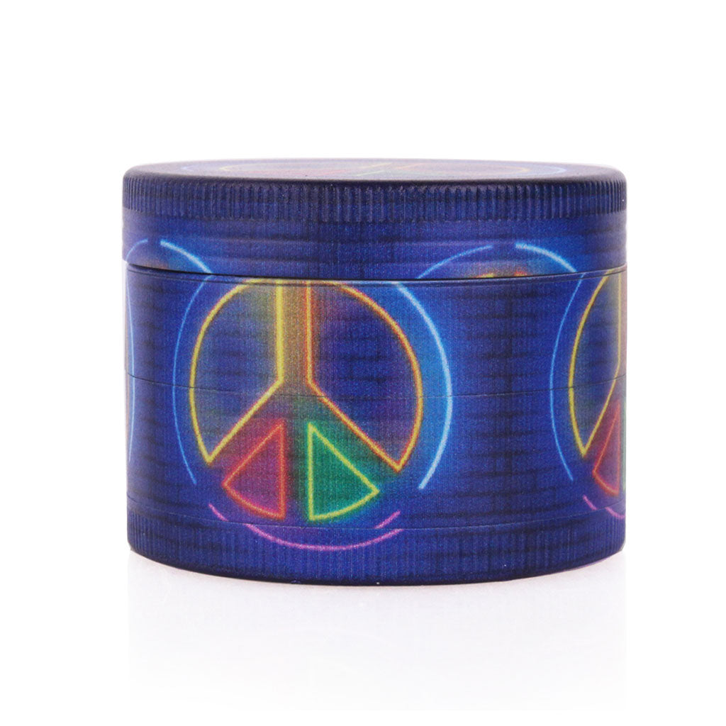 Peace Glow peace symbol grinder, back view – Online Smoke and Vape
