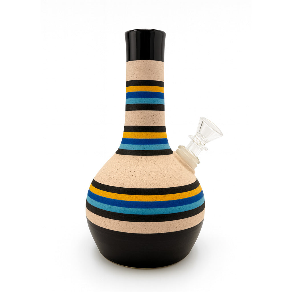 Bahamas colorful striped ceramic bubble vase bong, detail – Online Smoke and Vape